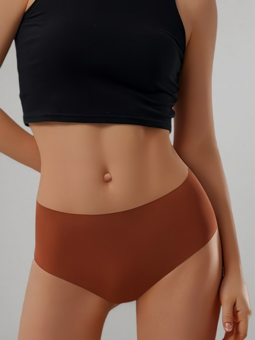 Flexvibe Plus Size Seamless Ice Silk Panties | Low Waist, Cotton Crotch, 5 Colors, S–XL