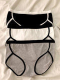 Flexvibe Mid Waist Black White Cotton Crotch Ladies Briefs Soft Breathable Underwear
