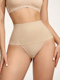 Flexvibe Women's High Waist Tummy Control Thong No Roll Down Postpartum Shaping