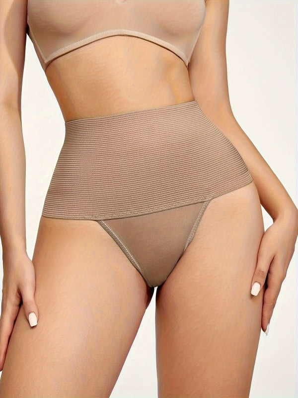 Flexvibe Women's High Waist Tummy Control Thong No Roll Down Postpartum Shaping