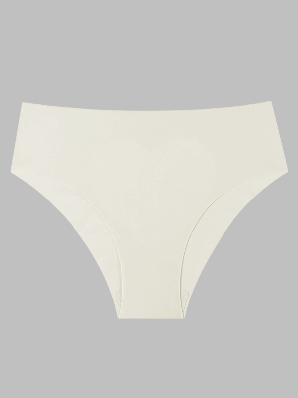Flexvibe Heart Design Sexy Women's Panties Ice Silk Seamless Mid-Waist Briefs
