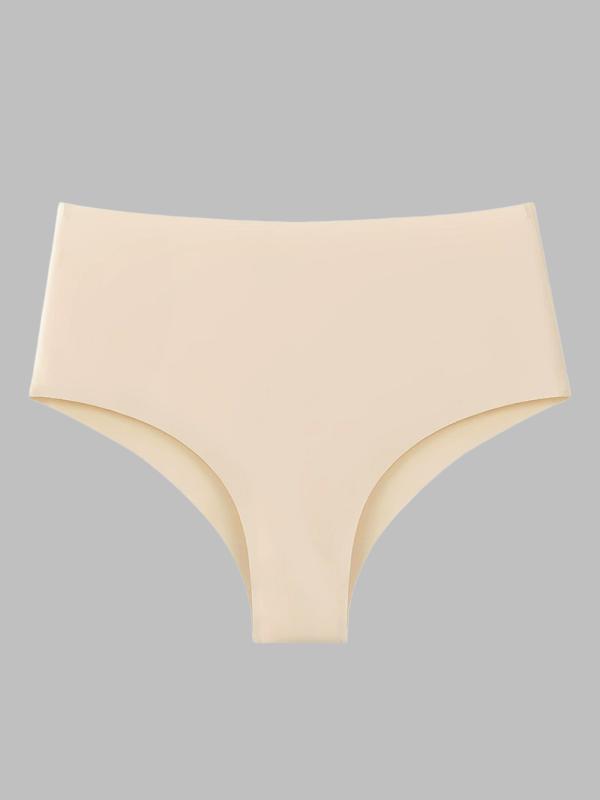 Flexvibe Plus Size Seamless Ice Silk Panties for Women Low Waist Briefs Cotton Crotch Breathable