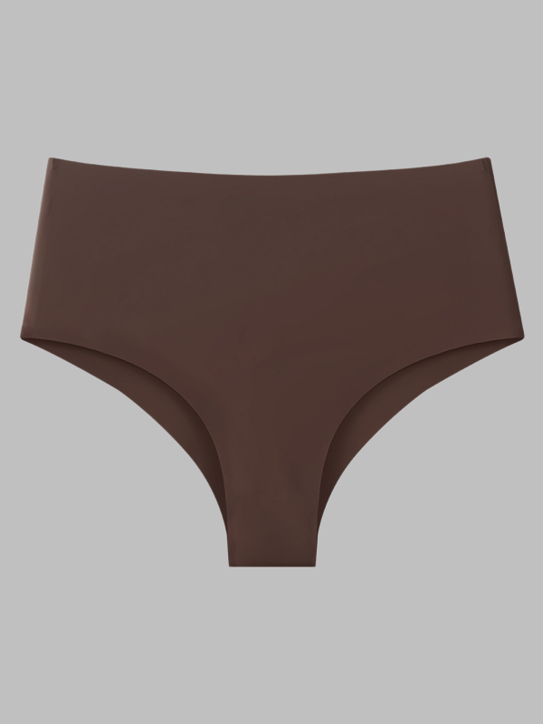 Flexvibe Plus Size Seamless Ice Silk Panties for Women Low Waist Briefs Cotton Crotch Breathable