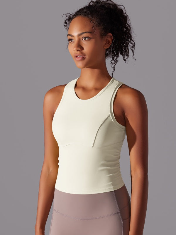 Flexvibe Tummy Control Sports Tank Top - Double-Sided Nylon High Elastic Quick Drying