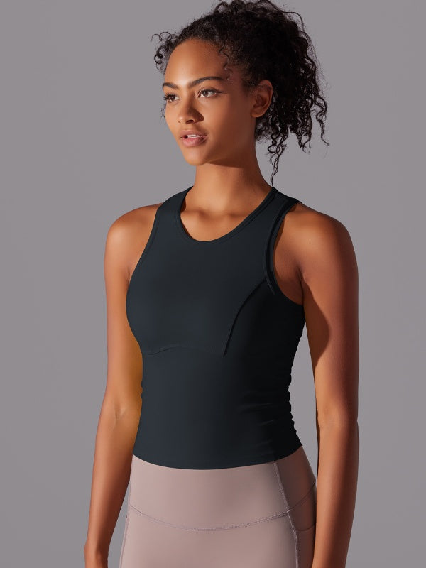 Flexvibe Tummy Control Sports Tank Top - Double-Sided Nylon High Elastic Quick Drying