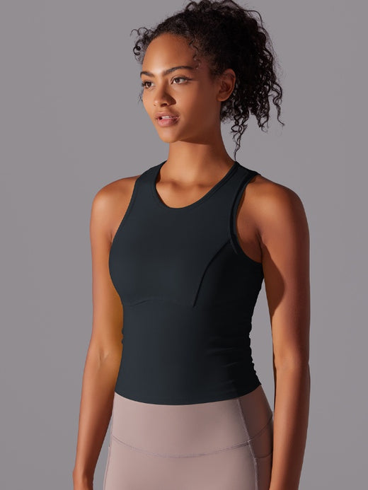 Flexvibe Tummy Control Sports Tank Top | Double-Sided Nylon, Quick-Dry, S–XL, 5 Colors