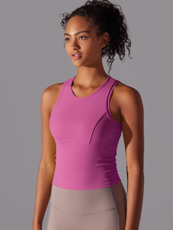 Flexvibe Tummy Control Sports Tank Top - Double-Sided Nylon High Elastic Quick Drying