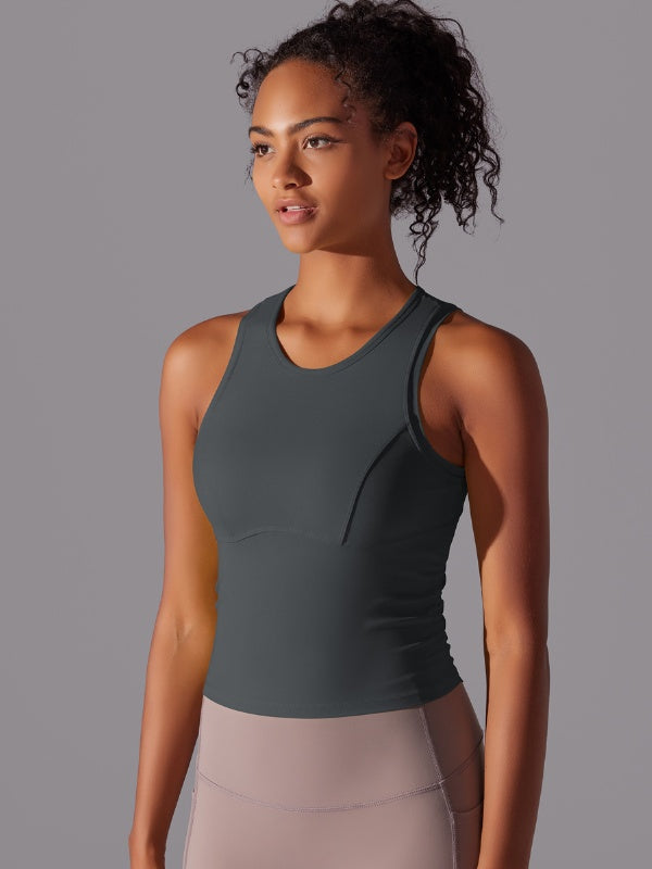 Flexvibe Tummy Control Sports Tank Top - Double-Sided Nylon High Elastic Quick Drying