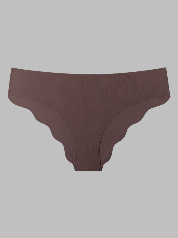 Flexvibe Seamless Ice Silk Panties for Women Cloud Ruffle Low Waist Plus Size Briefs Yoga Sports Underwear