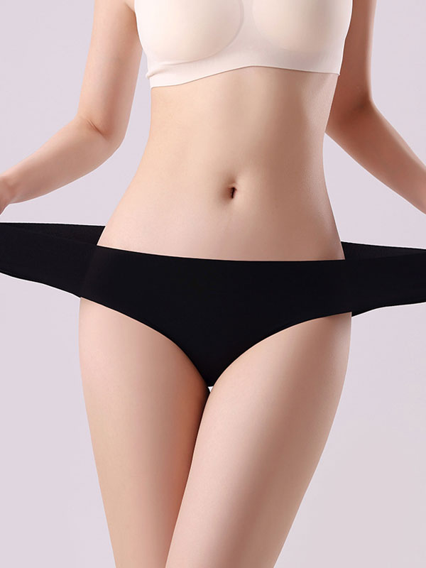 Flexvibe Seamless Ice Silk Panties for Women Cloud Ruffle Low Waist Plus Size Briefs Yoga Sports Underwear