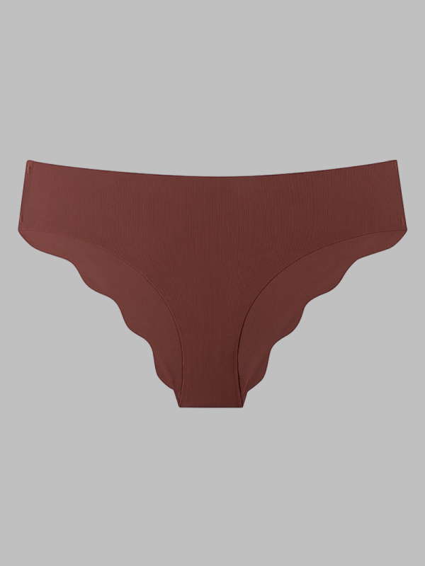 Flexvibe Seamless Ice Silk Panties for Women Cloud Ruffle Low Waist Plus Size Briefs Yoga Sports Underwear