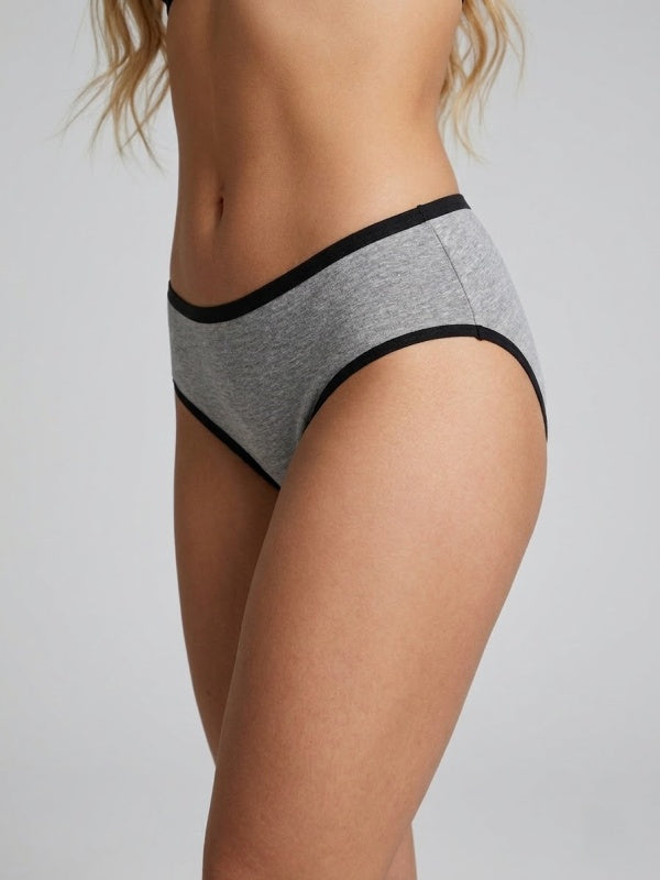 Flexvibe Minimalist Mid Waist Cotton Underwear for Women Japanese Style Black White Ladies Briefs Soft & Breathable