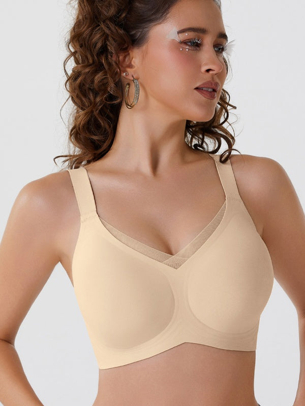 Flexvibe Cross Mesh Seamless Bra S-3XL - Wireless Full-Coverage Comfort Daily Bralette