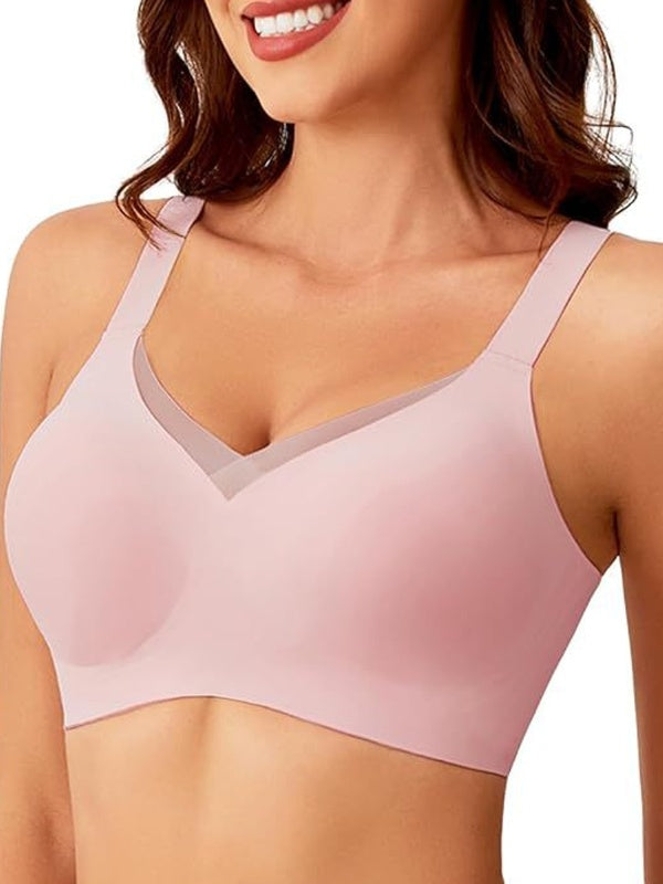 Flexvibe Cross Mesh Seamless Bra S-3XL - Wireless Full-Coverage Comfort Daily Bralette