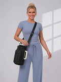 Flexvibe Large Water Bottle Crossbody Bag | Insulated Tumbler Carrier Sling Bag for Women - Black