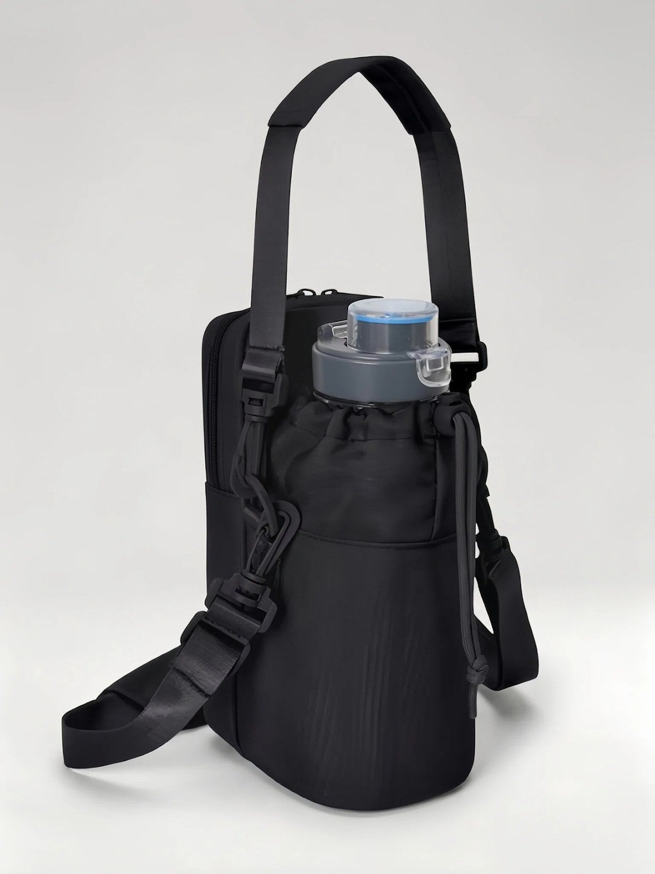 Flexvibe Sport Water Bottle Crossbody Bag | Gym Bottle Carrier Sling Bag for Women - Black