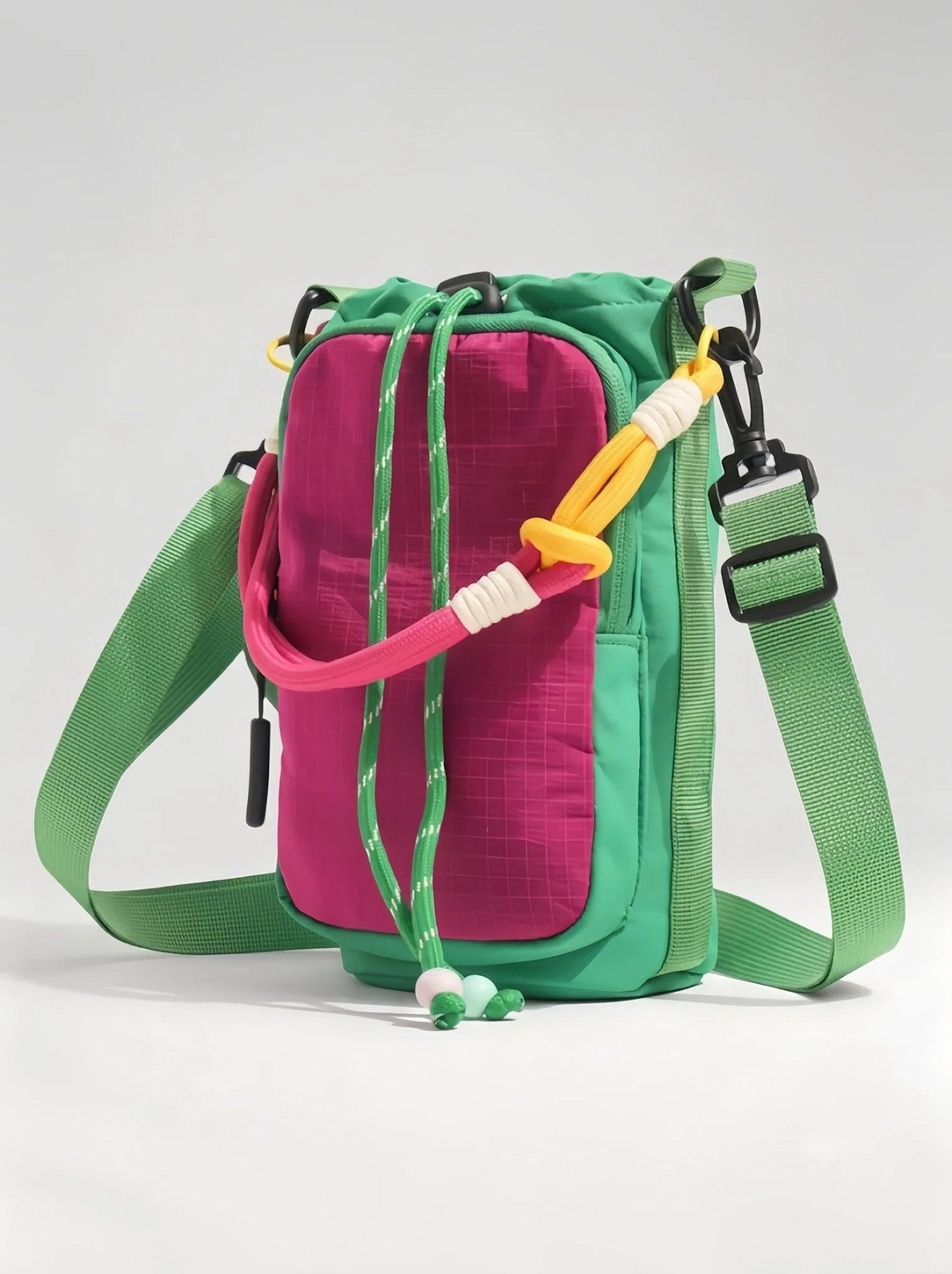 Flexvibe Drawstring Water Bottle Crossbody Bag | Outdoor Tumbler Carrier for Women - Green