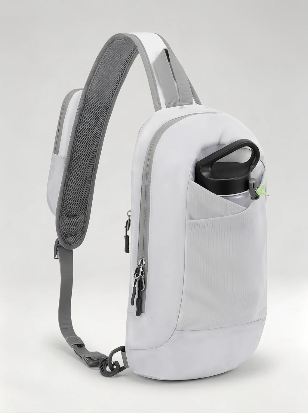 Flexvibe Running Water Bottle Sling Crossbody Bag | Lightweight Hydration Carrier for Women - White
