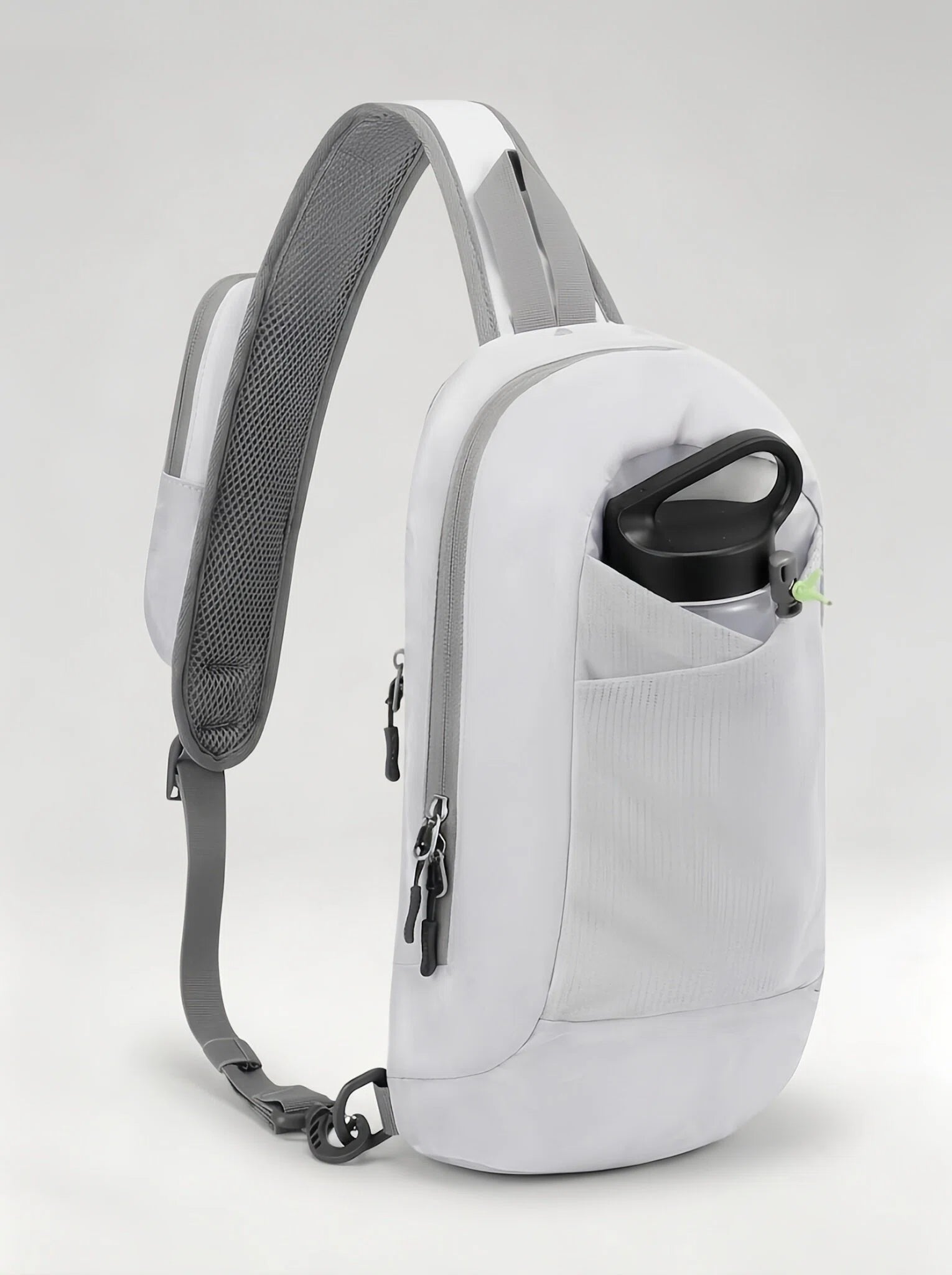 Flexvibe Running Water Bottle Sling Crossbody Bag | Lightweight Hydration Carrier for Women - White