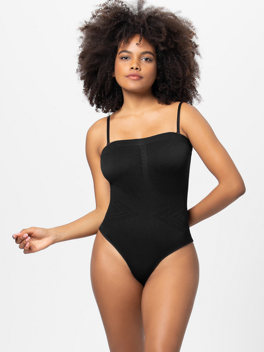 Flexvibe 3D Bust-Support Shapewear Bodysuit | Removable Straps, Open-Crotch, Tummy Control, 3 Colors, S–3XL