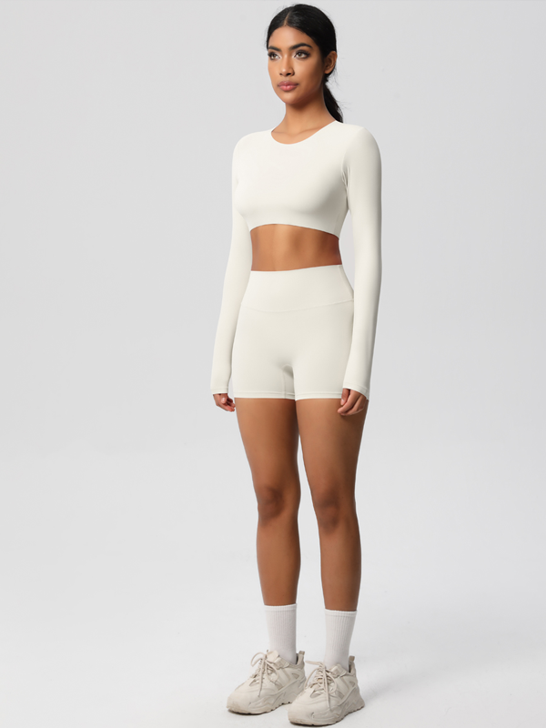 Flexvibe Double-Sided Brushed Yoga Wear Set - High-Waisted Stretchy Moisture-Wicking Activewear