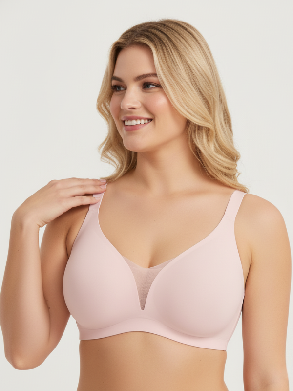 Flexvibe Non-Wired Seamless Deep-V Bra - Soft Support Breathable Invisible Daily Bralette