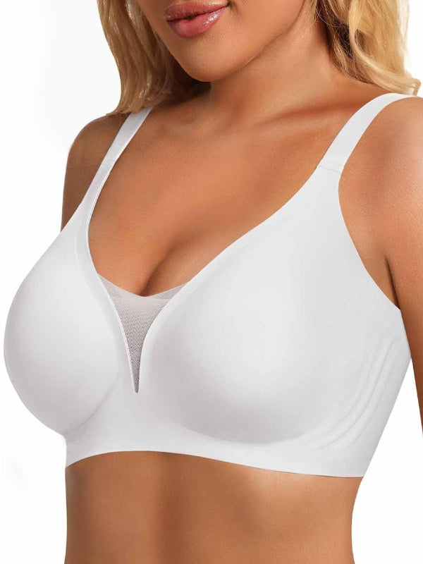Flexvibe Non-Wired Seamless Deep-V Bra - Soft Support Breathable Invisible Daily Bralette