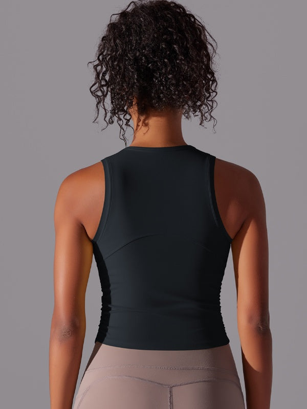 Flexvibe Tummy Control Sports Tank Top - Double-Sided Nylon High Elastic Quick Drying
