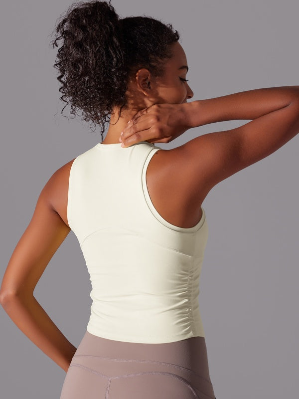 Flexvibe Tummy Control Sports Tank Top - Double-Sided Nylon High Elastic Quick Drying
