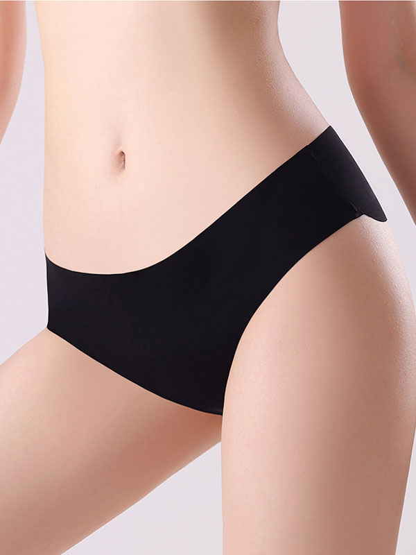 Flexvibe Seamless Ice Silk Panties for Women Cloud Ruffle Low Waist Plus Size Briefs Yoga Sports Underwear