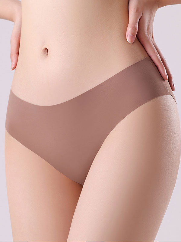 Flexvibe Seamless Ice Silk Panties for Women Cloud Ruffle Low Waist Plus Size Briefs Yoga Sports Underwear