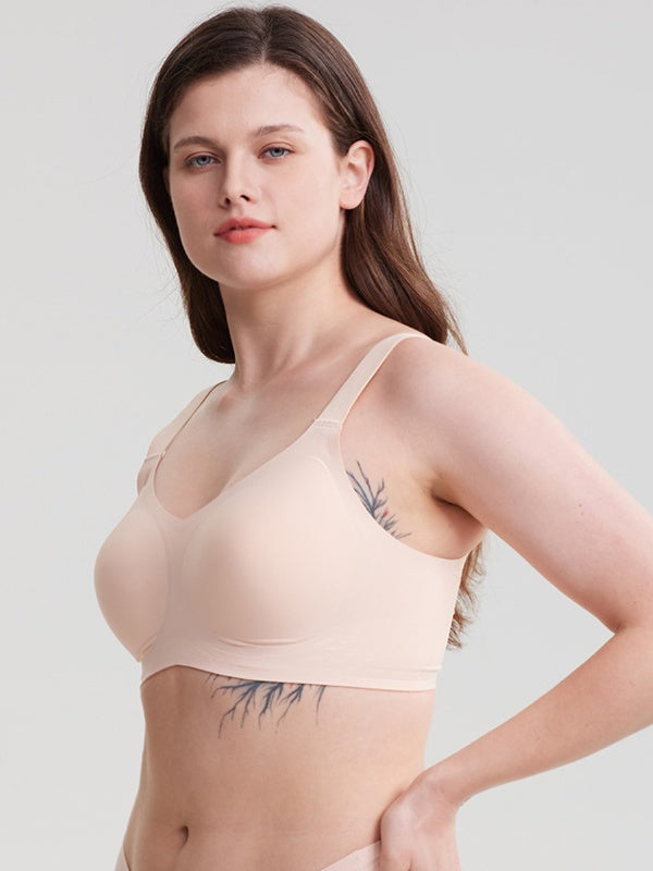 Flexvibe Wireless Bra S-3XL - Seamless 3/4 Cup 3-Row Buckle Comfort Commute Bralette
