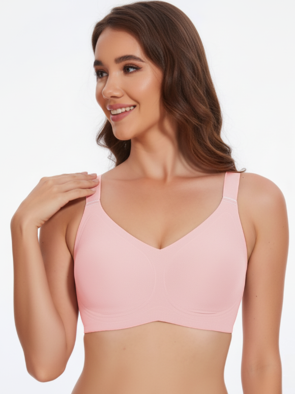 Flexvibe Wireless Bra S-3XL - Seamless 3/4 Cup 3-Row Buckle Comfort Commute Bralette