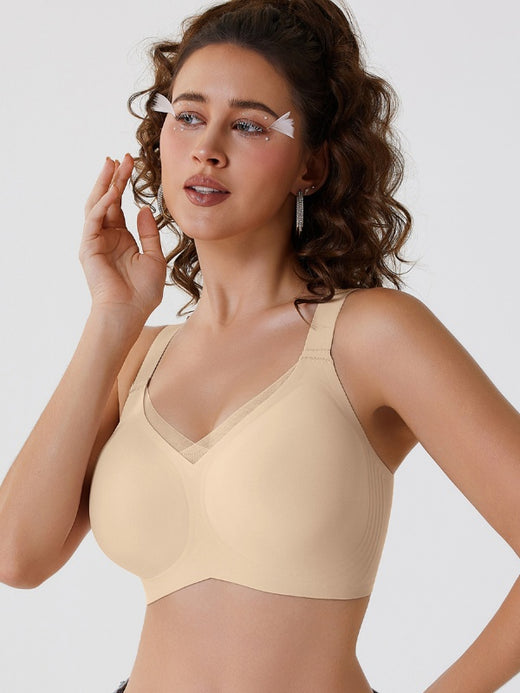 Flexvibe Cross Mesh Seamless Sports Bra - Wireless Full-Coverage Comfort Daily