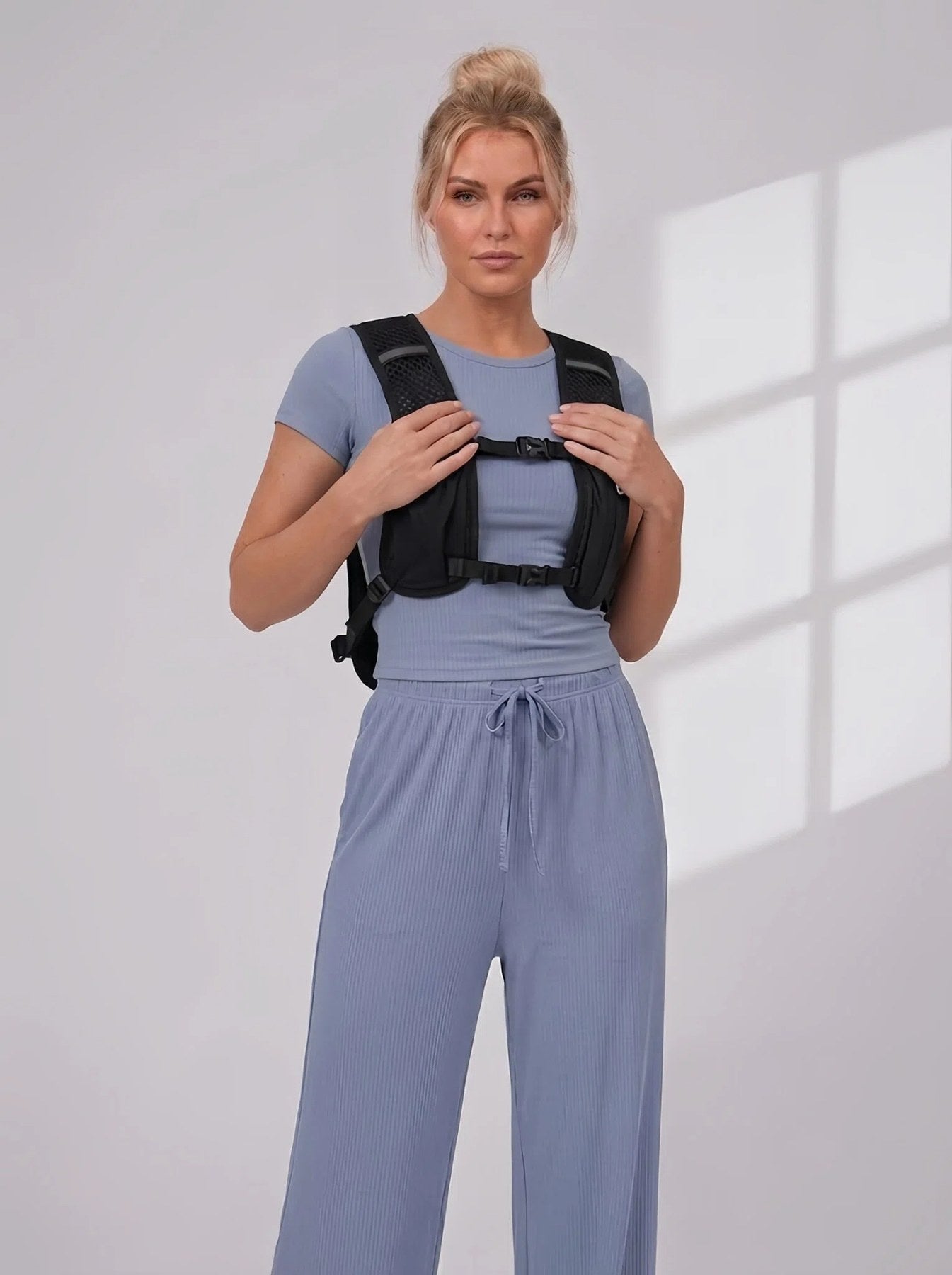 Flexvibe Slim Running Vest Backpack | Lightweight Hydration Crossbody Pack for Women - Black