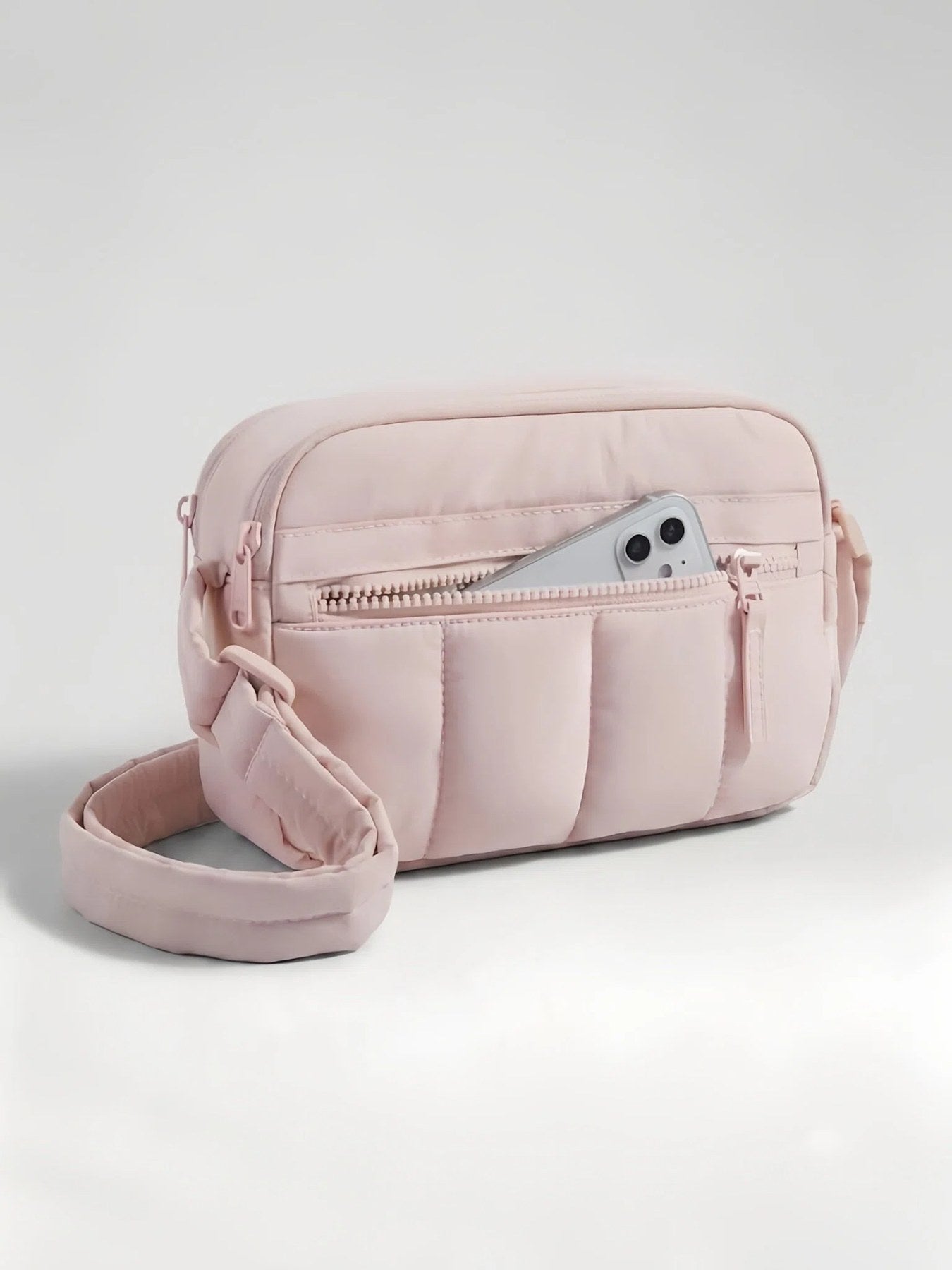 Flexvibe Quilted Everyday Crossbody Bag | Lightweight RFID Pocket Shoulder Bag for Women - Pink