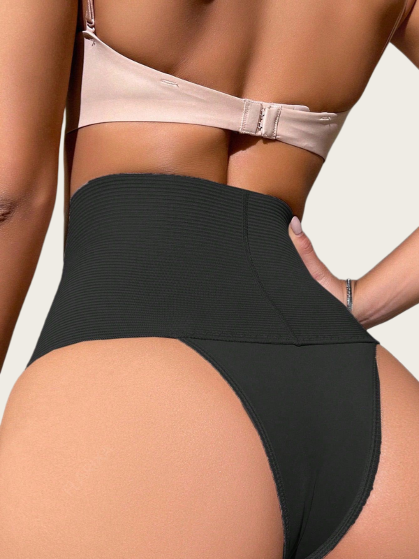 Flexvibe Women's High Waist Tummy Control Thong No Roll Down Postpartum Shaping