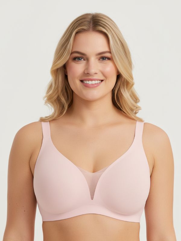 Flexvibe Non-Wired Seamless Deep-V Bra - Soft Support Breathable Invisible Daily Bralette