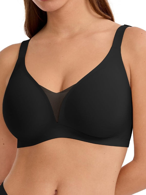Flexvibe Non-Wired Seamless Deep-V Bra - Soft Support Breathable Invisible Daily Bralette