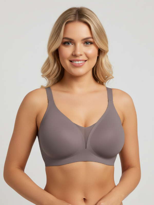 Flexvibe Non-Wired Seamless Deep-V Bra - Soft Support Breathable Invisible Daily Bralette