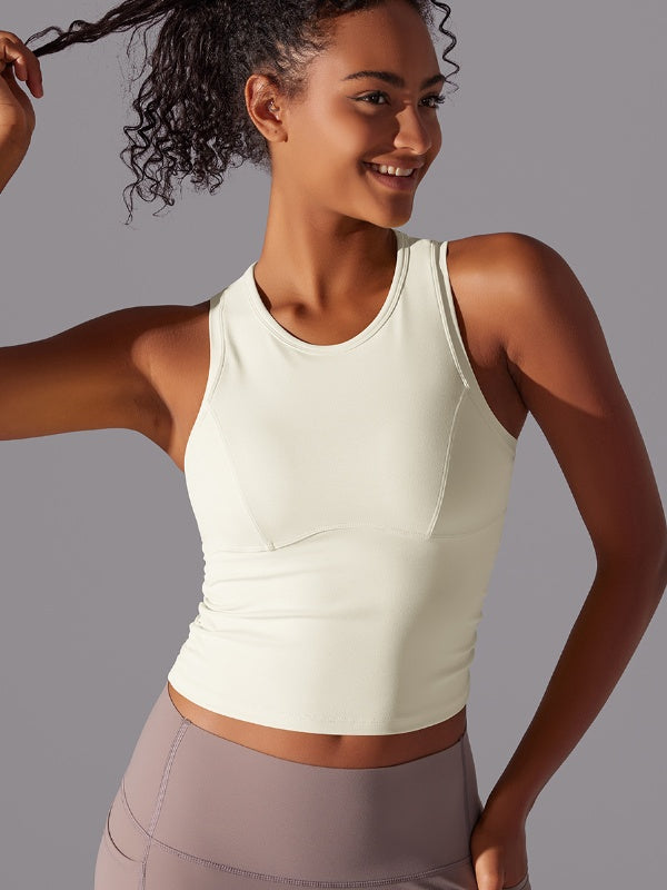 Flexvibe Tummy Control Sports Tank Top - Double-Sided Nylon High Elastic Quick Drying