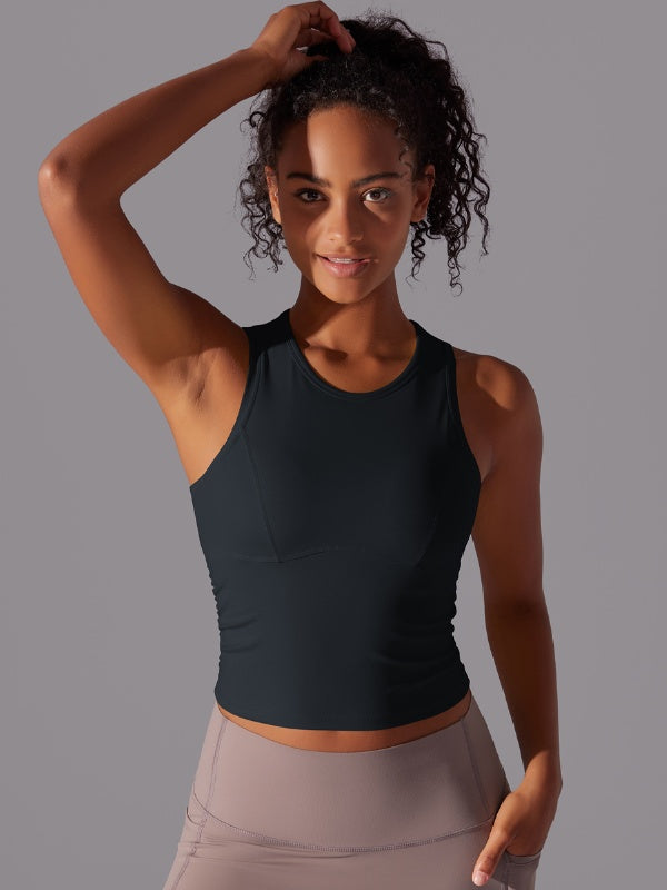 Flexvibe Tummy Control Sports Tank Top - Double-Sided Nylon High Elastic Quick Drying