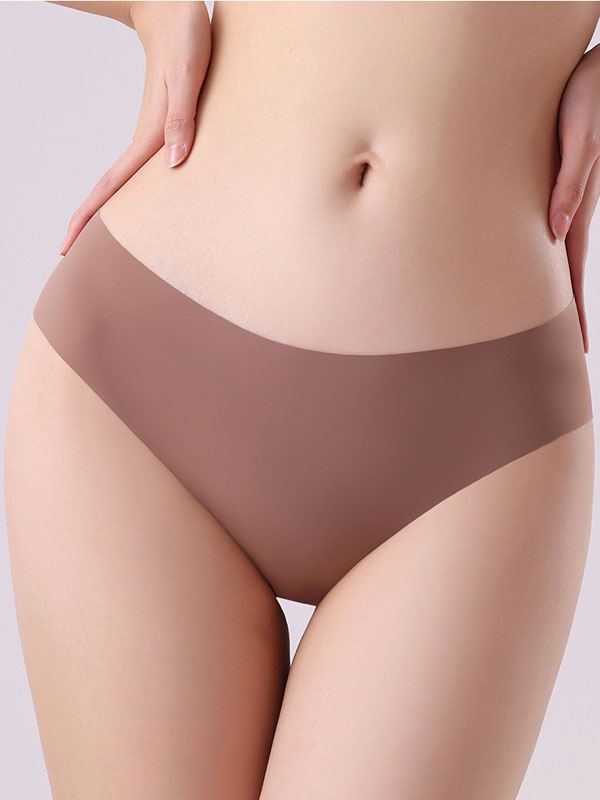 Flexvibe Seamless Ice Silk Panties for Women Cloud Ruffle Low Waist Plus Size Briefs Yoga Sports Underwear