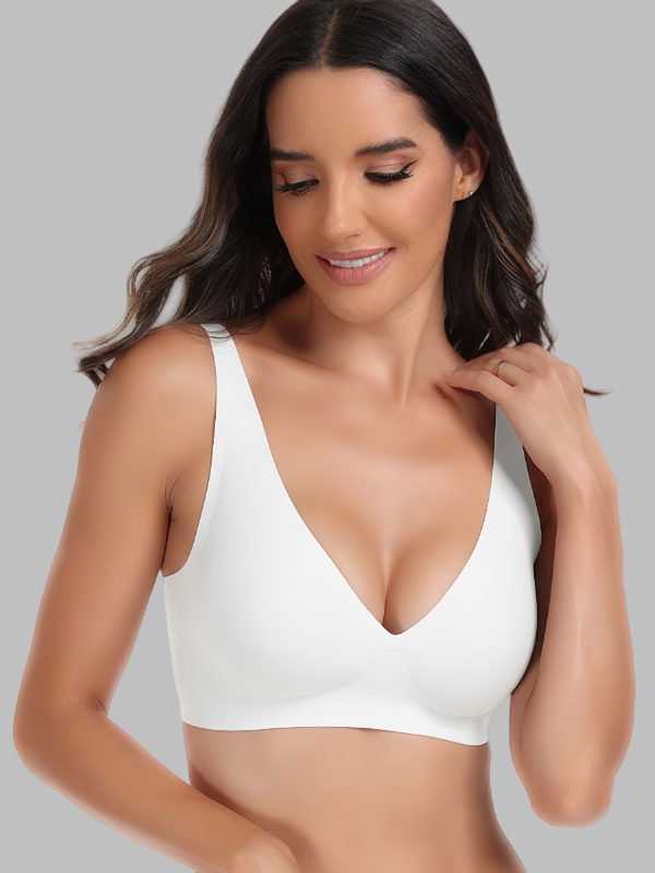 Flexvibe Seamless Full-Coverage Bra S-3XL - Wireless Stable Support Deep V Comfort Bralette