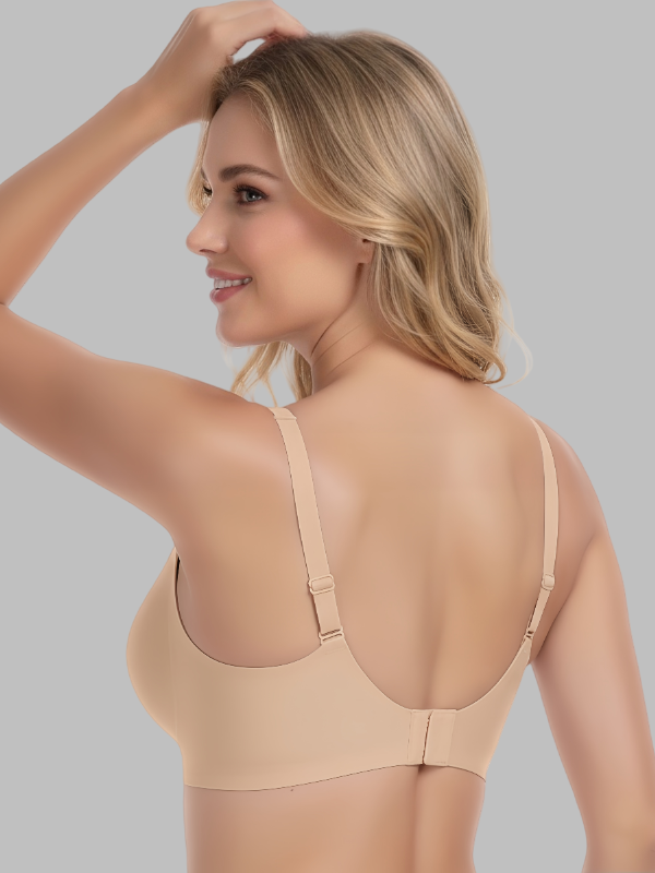 Flexvibe Seamless Full-Coverage Bra S-3XL - Wireless Stable Support Deep V Comfort Bralette