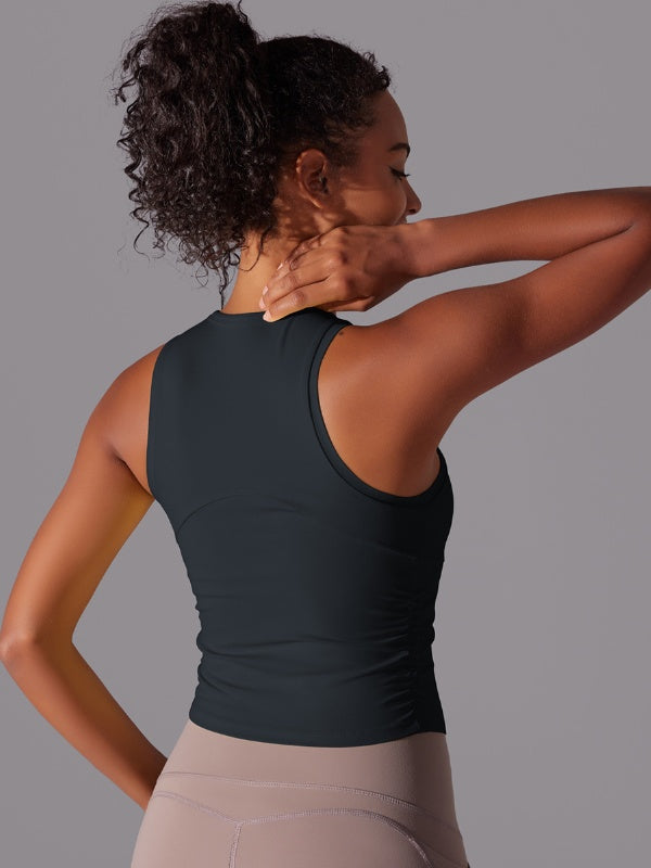 Flexvibe Tummy Control Sports Tank Top - Double-Sided Nylon High Elastic Quick Drying