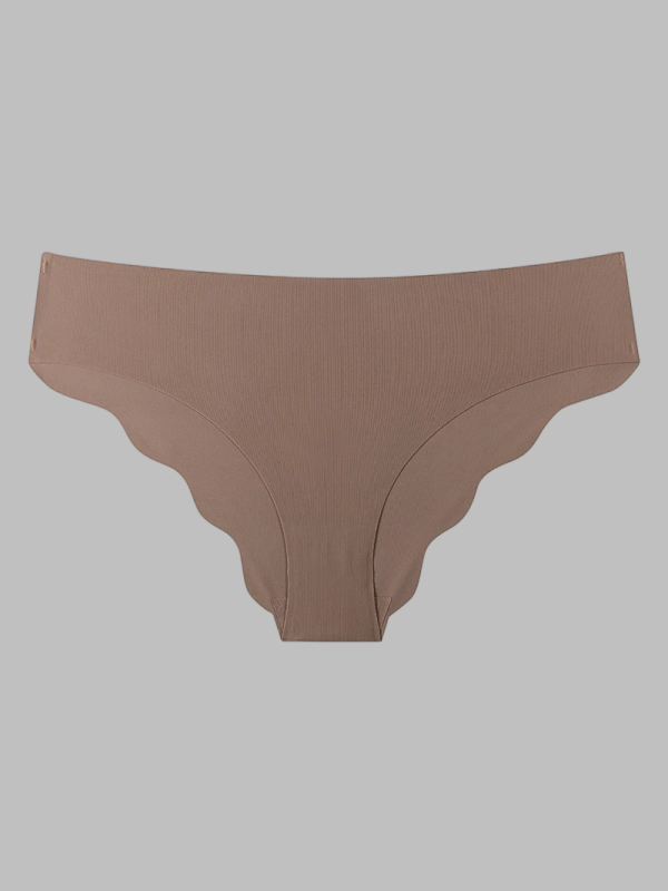 Flexvibe Seamless Ice Silk Panties for Women Cloud Ruffle Low Waist Plus Size Briefs Yoga Sports Underwear