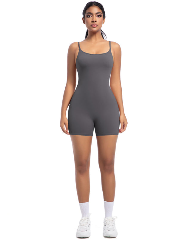 Flexvibe Barely-There Yoga Camisole Bodysuit - Seamless Stretchy Breathable Workout Wear
