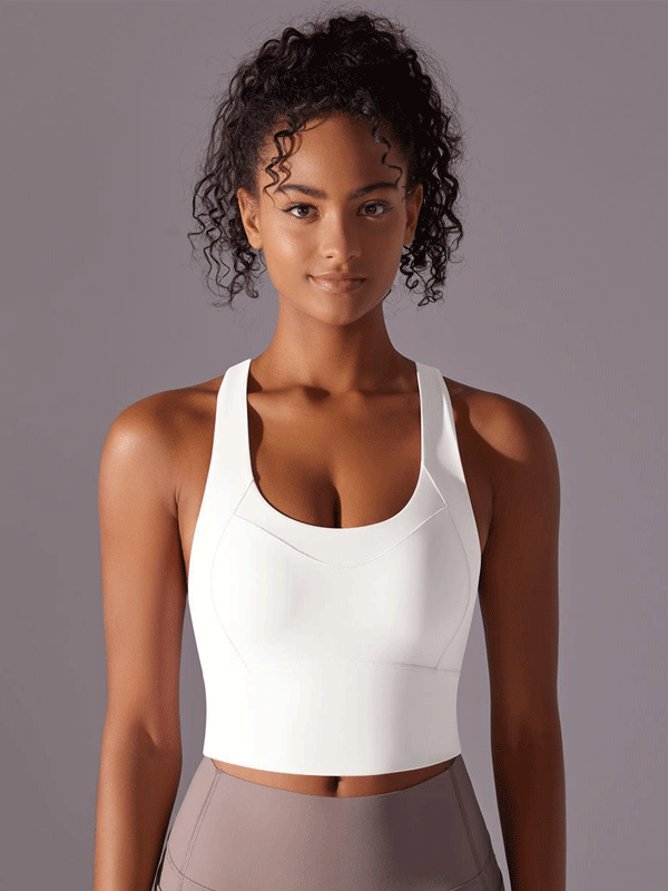 Flexvibe High Elastic Bare Feel Yoga Bra Seamless Crisscross Back Breathable