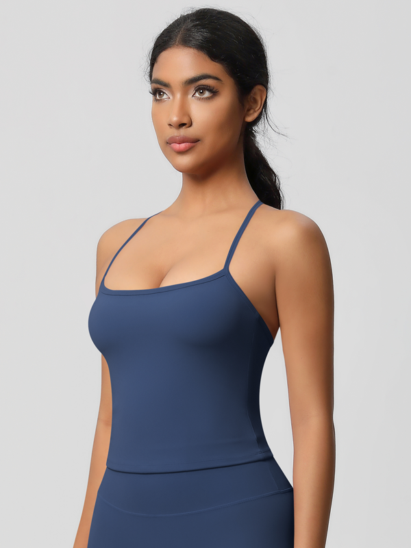 Flexvibe Double-Sided Brushed Longline Sports Bra - Moisture-Wicking Winter Yoga